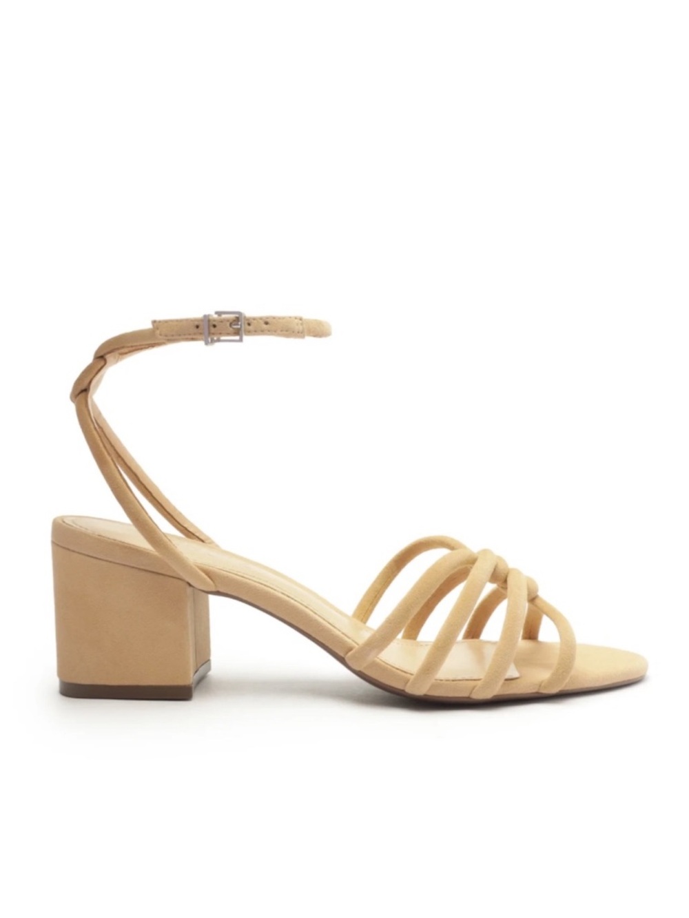 NWOB Schutz Rachel Block Leather Sandal - Nude Strap Size 6